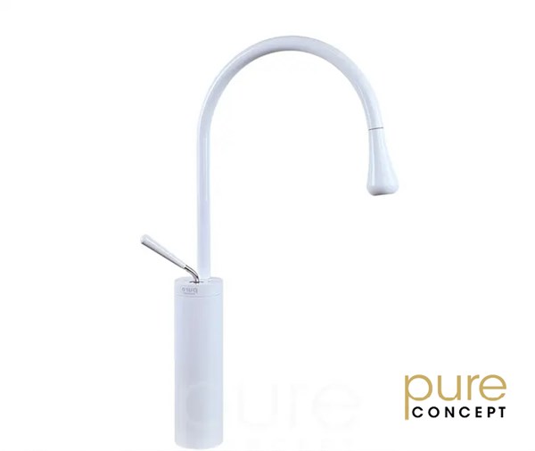 Pure Concept Minimal Beyaz Set Üstü Lavabo Bataryası BF-202